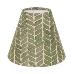 Candle Shade In Rich Green Watercolour Leaf