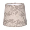 French Drum Candle Shade In Soft Grey Cow Parsley, Reversed