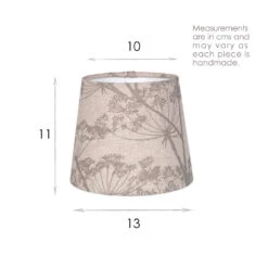 French Drum Candle Shade In Soft Grey Cow Parsley, Reversed -CURTAINS accessories Sale 10CANFD13CPSGREV 13