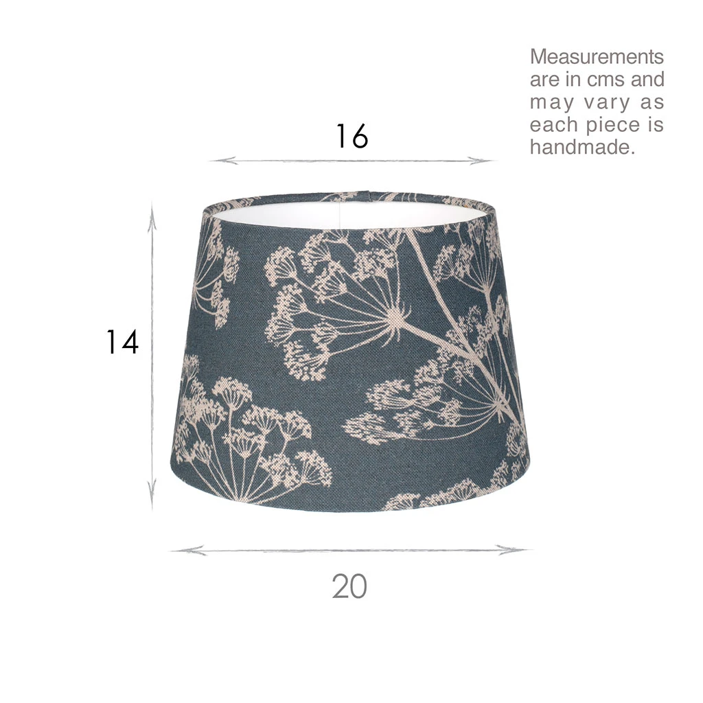 20cm Medium French Drum Shade In Indigo Cow Parsley 3 20cm Medium French Drum Shade In Indigo Cow Parsley - Image 3