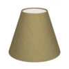 Candle Shade In Dull Gold Faux Silk