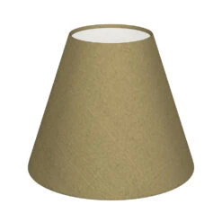 Candle Shade In Dull Gold Faux Silk