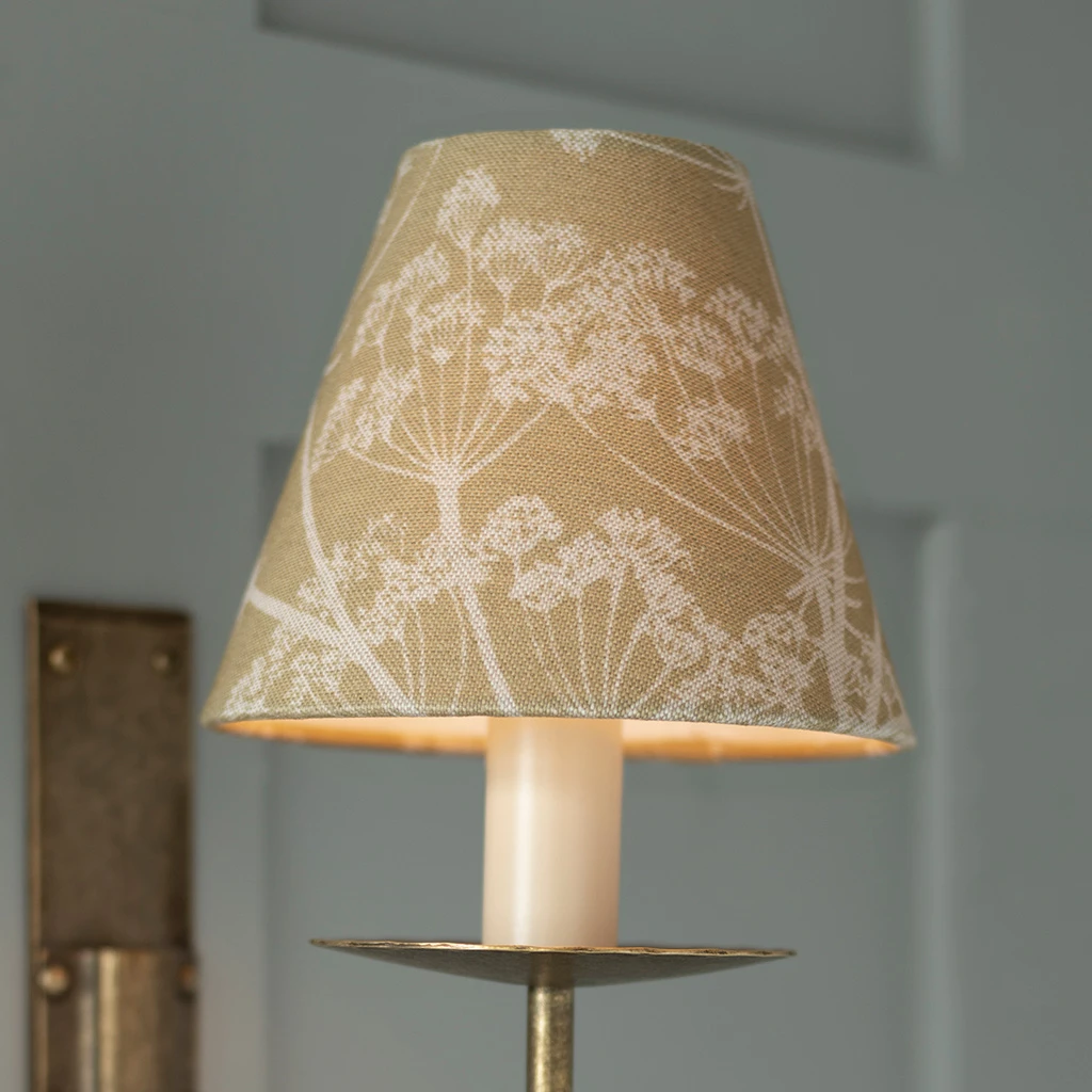 Candle Shade In Soft Gold Cow Parsley 2 Candle Shade In Soft Gold Cow Parsley - Image 2