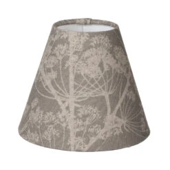Candle Shade In Soft Grey Cow Parsley