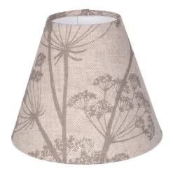 Candle Shade In Soft Grey Cow Parsley, Reversed