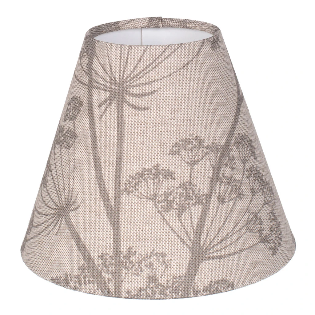 Candle Shade In Soft Grey Cow Parsley, Reversed 1 Candle Shade In Soft Grey Cow Parsley, Reversed
