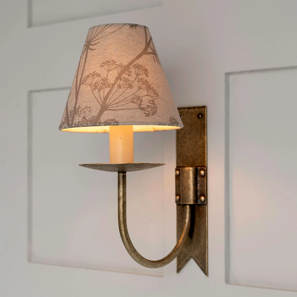 Candle Shade In Soft Grey Cow Parsley, Reversed 2 Candle Shade In Soft Grey Cow Parsley, Reversed - Image 2