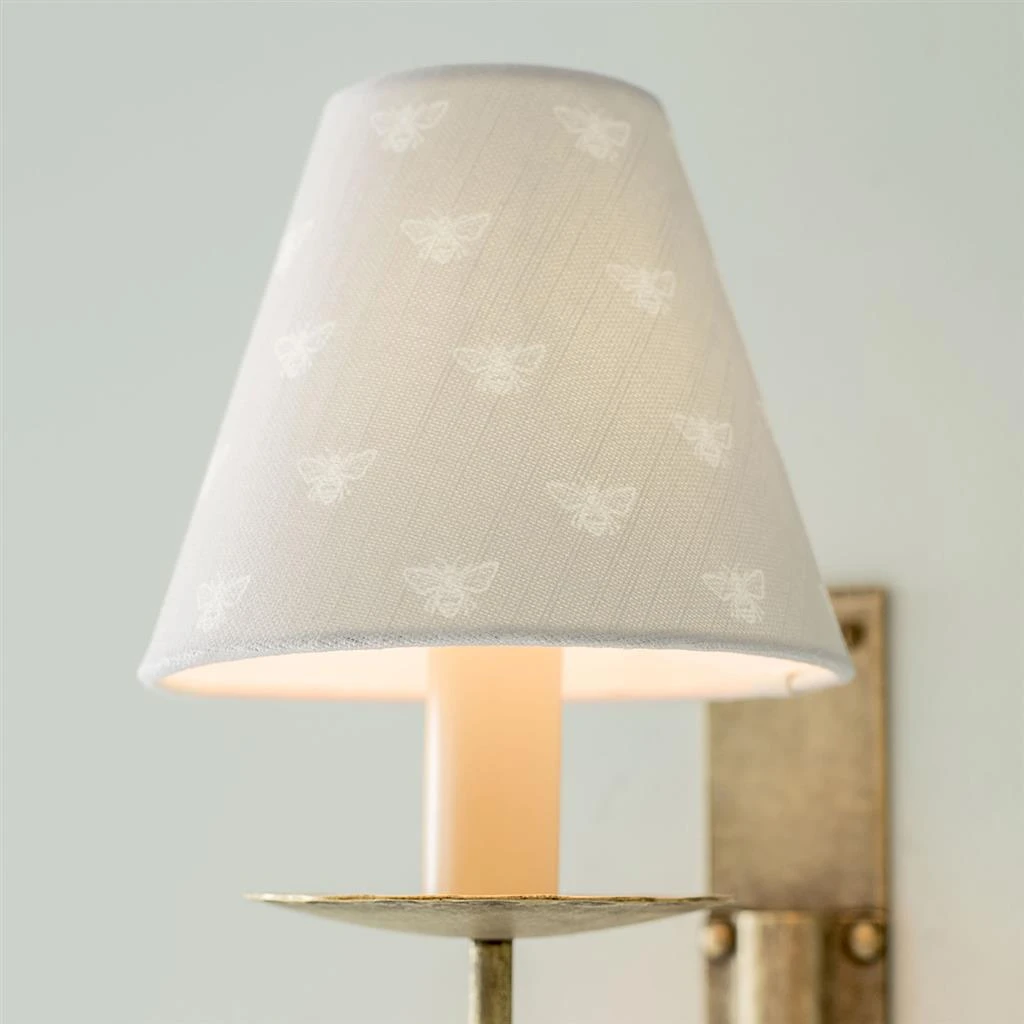 Candle Shade In Soft Grey Honey Bees 2 Candle Shade In Soft Grey Honey Bees - Image 2