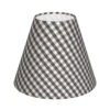 Candle Shade In Stone Grey Gingham