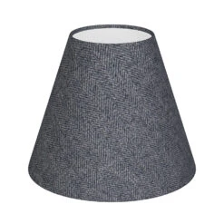 Candle Shade In Granite Herringbone Lovat Tweed