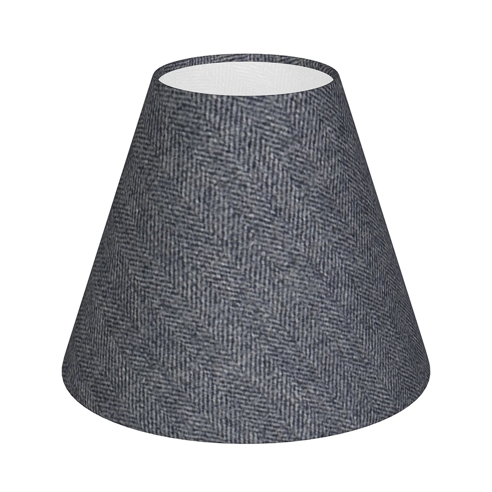 Candle Shade In Granite Herringbone Lovat Tweed 1 Candle Shade In Granite Herringbone Lovat Tweed