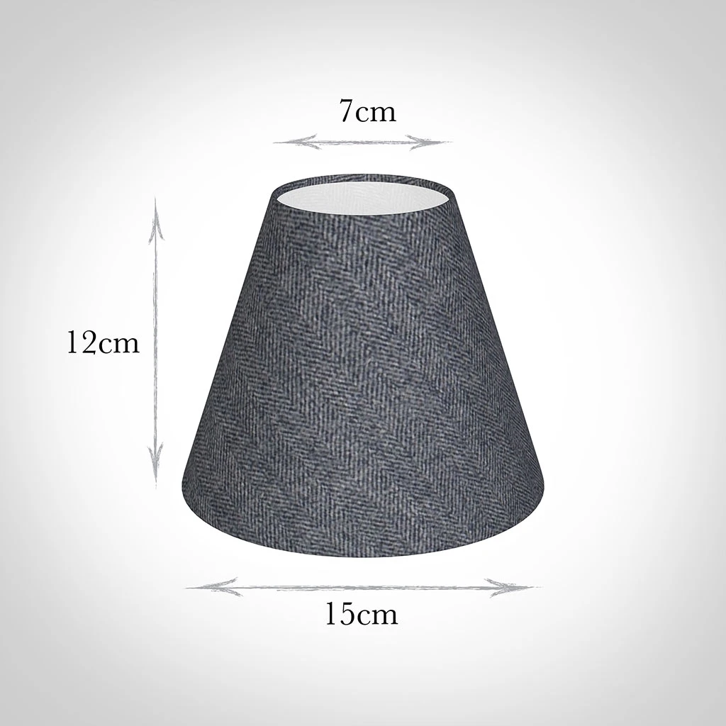 Candle Shade In Granite Herringbone Lovat Tweed 2 Candle Shade In Granite Herringbone Lovat Tweed - Image 2