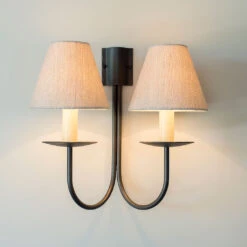 Candle Shade In Limestone Herringbone Lovat Tweed -CURTAINS accessories Sale 10can15lthl 30