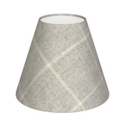 Candle Shade In Stirling Check Lovat Wool