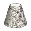 Candle Shade In Grey Pastoral Toile De Jouy
