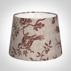 20cm Medium French Drum Shade In Red Isabelle Linen