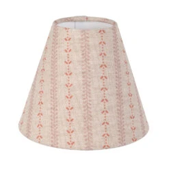 Candle Shade In Coral Cottage Stripe
