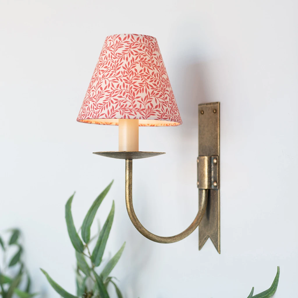 Candle Shade In Raspberry Spring Leaf 2 Candle Shade In Raspberry Spring Leaf - Image 2