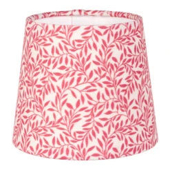 French Drum Candle Shade In Raspberry Spring Leaf