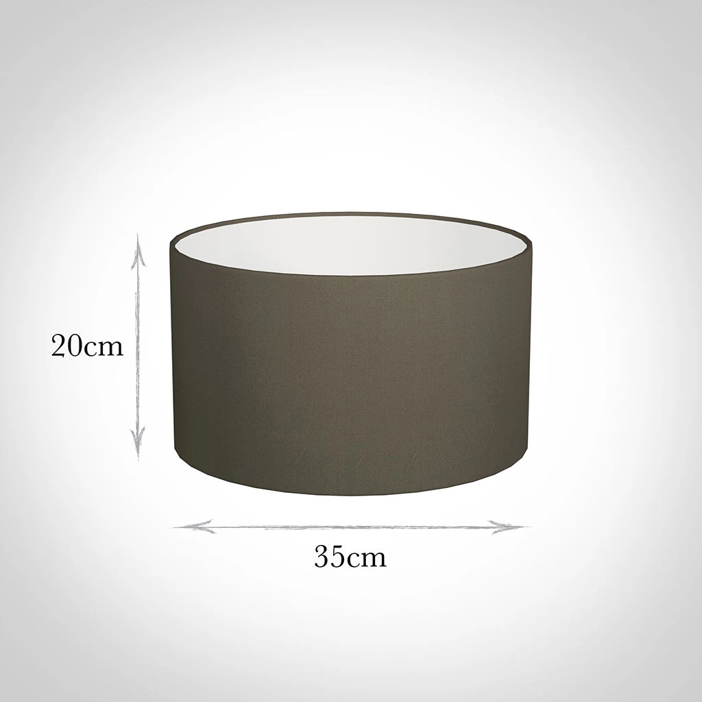 35cm Wide Cylinder Shade In Bark Satin 2 35cm Wide Cylinder Shade In Bark Satin - Image 2