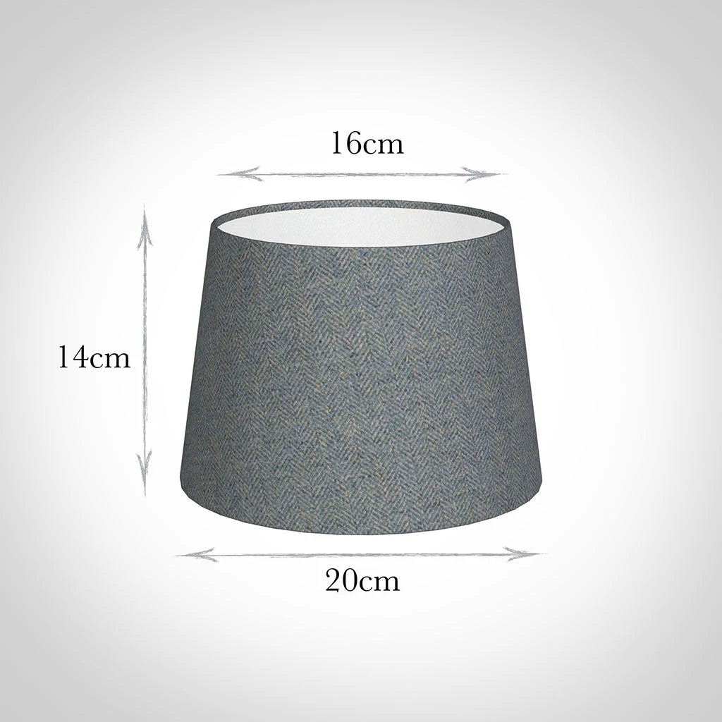 20cm Medium French Drum In Blue Herringbone Lovat Tweed 2 20cm Medium French Drum In Blue Herringbone Lovat Tweed - Image 2