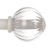 Fluted Glass Ball Finial For 12mm Pole In Clay