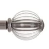 Fluted Glass Ball Finial For 12mm Pole In Mercury