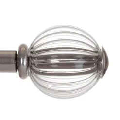 Fluted Glass Ball Finial For 12mm Pole In Mercury