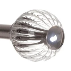 Fluted Glass Ball Finial For 12mm Pole In Mercury -CURTAINS accessories Sale 4009me 2