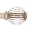 Fluted Glass Ball Finial For 12mm Pole Old Ivory