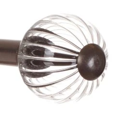 Fluted Glass Ball Finial For 12mm Pole In Polished -CURTAINS accessories Sale 4009po 2
