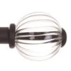 Fluted Glass Ball Finial For 20mm Pole In Matt Black