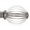 Fluted Glass Ball Finial For 20mm Pole In Mercury