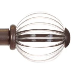 Fluted Glass Ball Finial For 20mm Pole In Polished