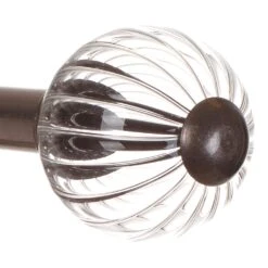 Fluted Glass Ball Finial For 20mm Pole In Polished -CURTAINS accessories Sale 4010po 2