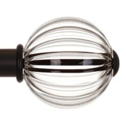 Fluted Glass Ball Finial For 25mm Pole In Beeswax