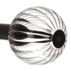 Fluted Glass Ball Finial For 25mm Pole In Beeswax -CURTAINS accessories Sale 4011bw 2