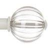 Fluted Glass Ball Finial For 25mm Pole In Clay