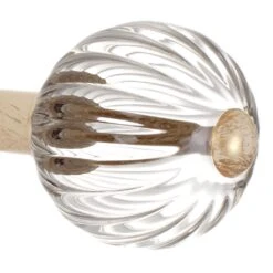 Fluted Glass Ball Finial For 25mm Pole In Old Ivory -CURTAINS accessories Sale 4011oi 2