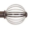 Fluted Glass Ball Finial For 25mm Pole In Polished