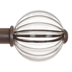 Fluted Glass Ball Finial For 25mm Pole In Polished