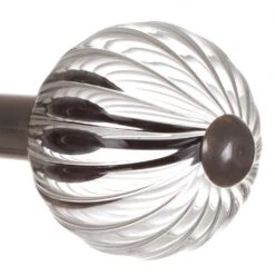 Fluted Glass Ball Finial For 25mm Pole In Polished -CURTAINS accessories Sale 4011po 2