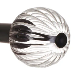 Fluted Glass Ball Finial For 38mm Pole In Beeswax -CURTAINS accessories Sale 4012bw 20