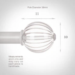 Fluted Glass Ball Finial For 38mm Pole In Clay -CURTAINS accessories Sale 4012cl 13