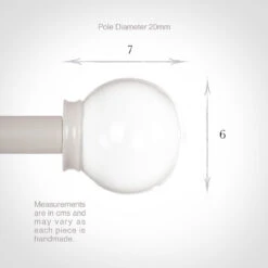 Glass Finial For 20mm Pole In Clay -CURTAINS accessories Sale 451cl 13