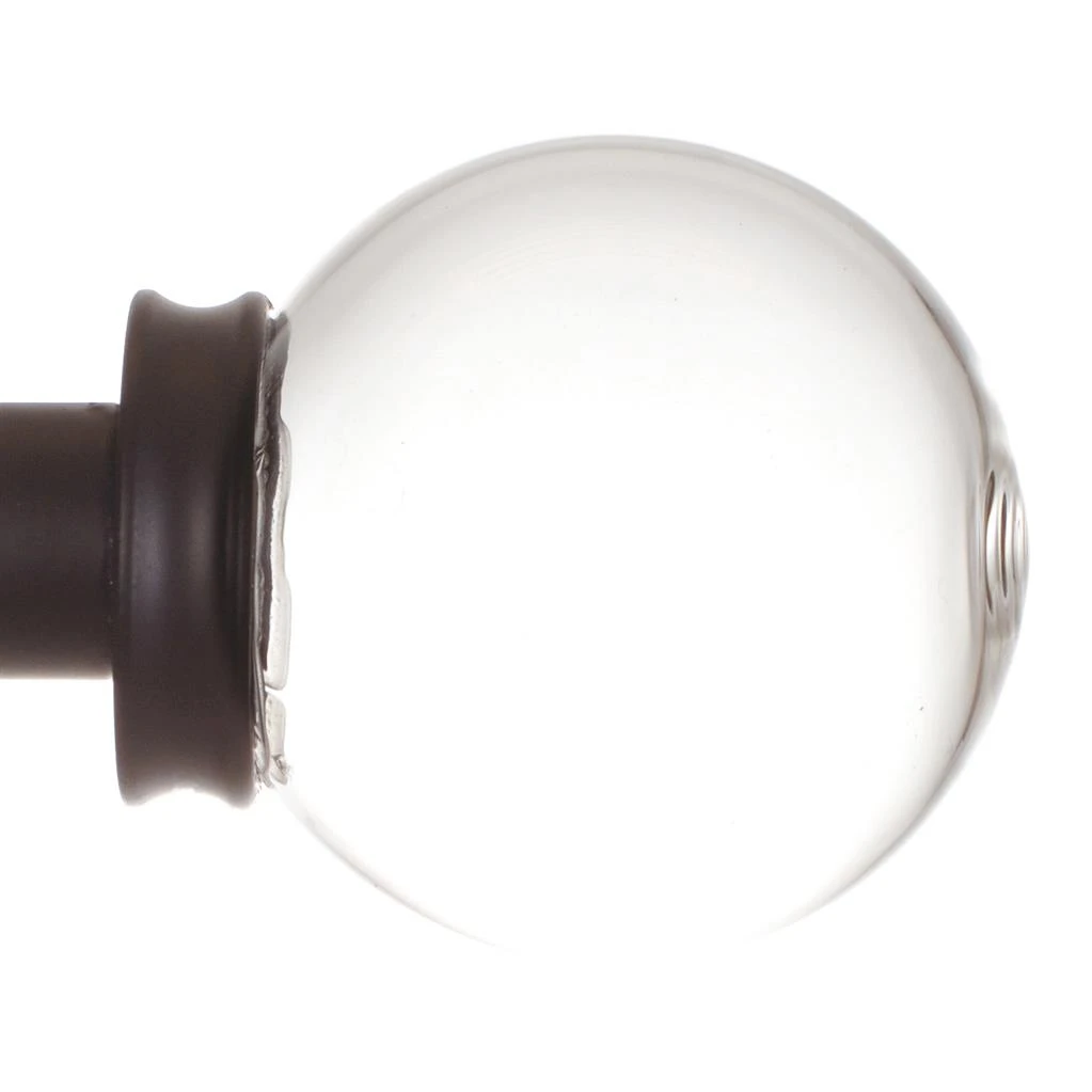 Glass Finial For 20mm Pole In Matt Black 1 Glass Finial For 20mm Pole In Matt Black