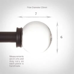 Glass Finial For 20mm Pole In Matt Black 8 Glass Finial For 20mm Pole In Matt Black -CURTAINS accessories Sale 451mb 3