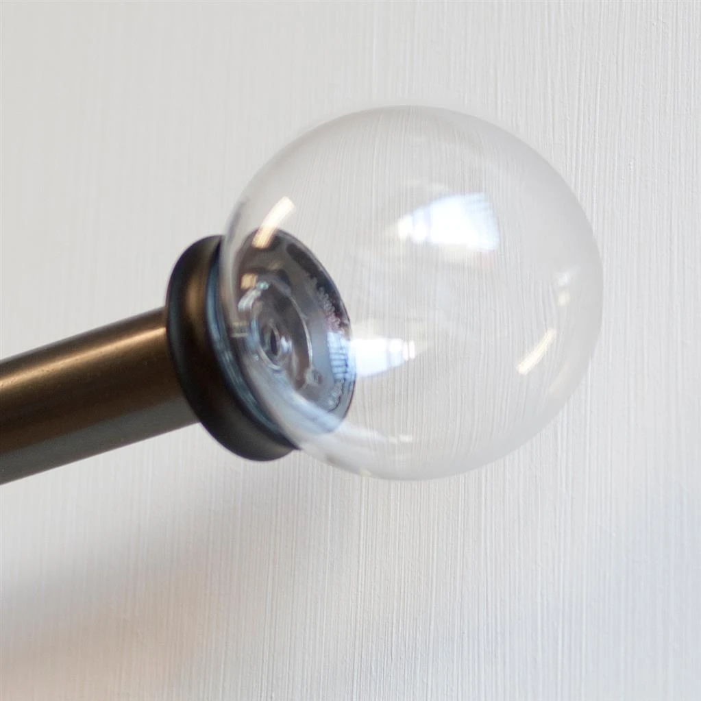 Glass Finial For 20mm Pole In Matt Black 5 Glass Finial For 20mm Pole In Matt Black - Image 5