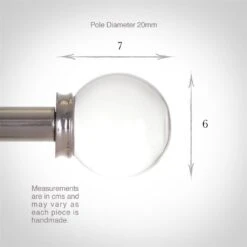 Glass Finial For 20mm Pole In Mercury -CURTAINS accessories Sale 451me 3