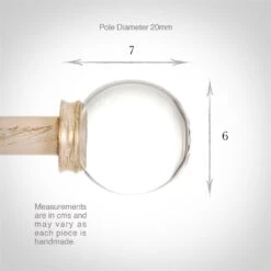 Glass Finial For 20mm Pole In Old Ivory 7 Glass Finial For 20mm Pole In Old Ivory -CURTAINS accessories Sale 451oi 3